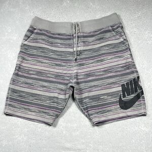Nike Shorts Mens XXL Striped FC Squad Soccer Knit Sweatshorts Big Swoosh Check